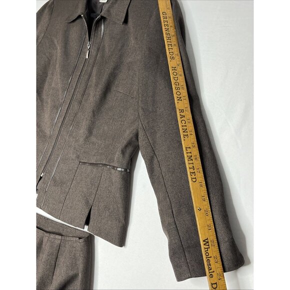 Jex Collection Women’s 2 Piece Brown Suit Skirt & Jacket Blazer Set Size 16 (46) - Picture 10 of 16